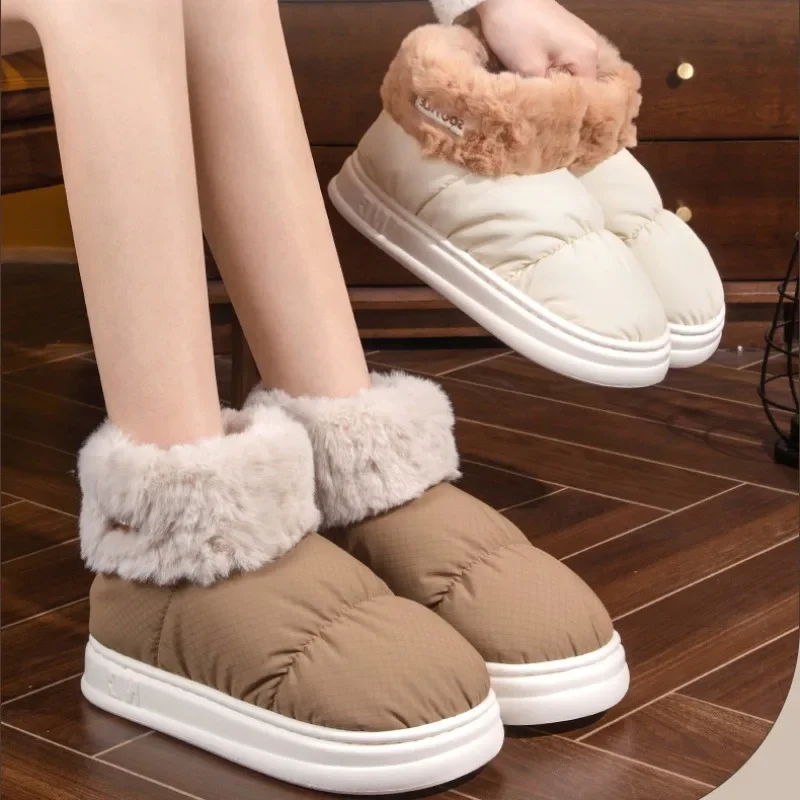 Furry Snow Boots for Women Winter Footwear Outdoor Wear Anti Slip Warm Down Comfortable Soft Ankle Boot Unisex Cloud Shoes