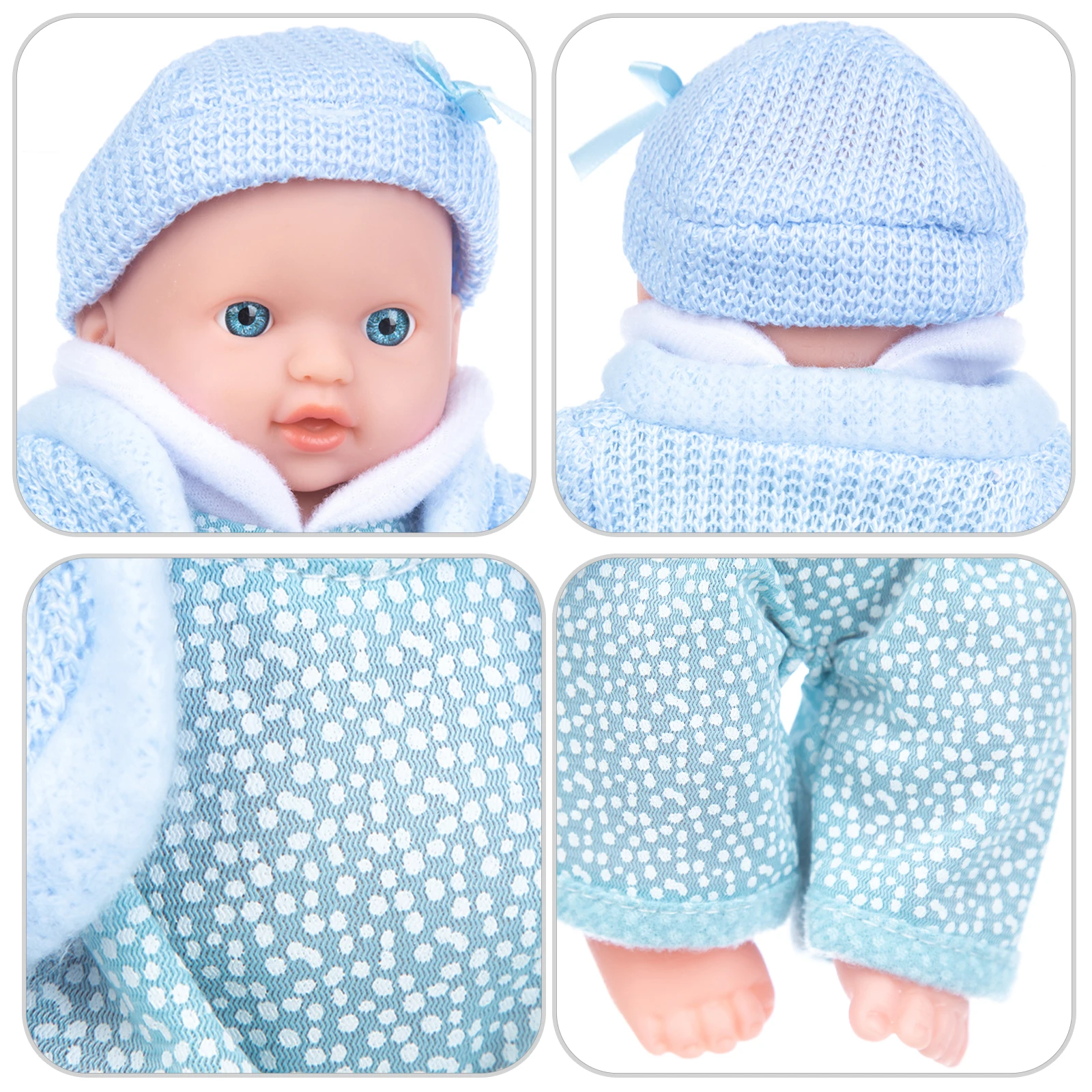 新しい 8 インチ/20 センチメートルリアルなリボーン人形ジャンプスーツ服ウールジャケット帽子セットリボーンシリコーン子供睡眠おもちゃ誕生日ギフト