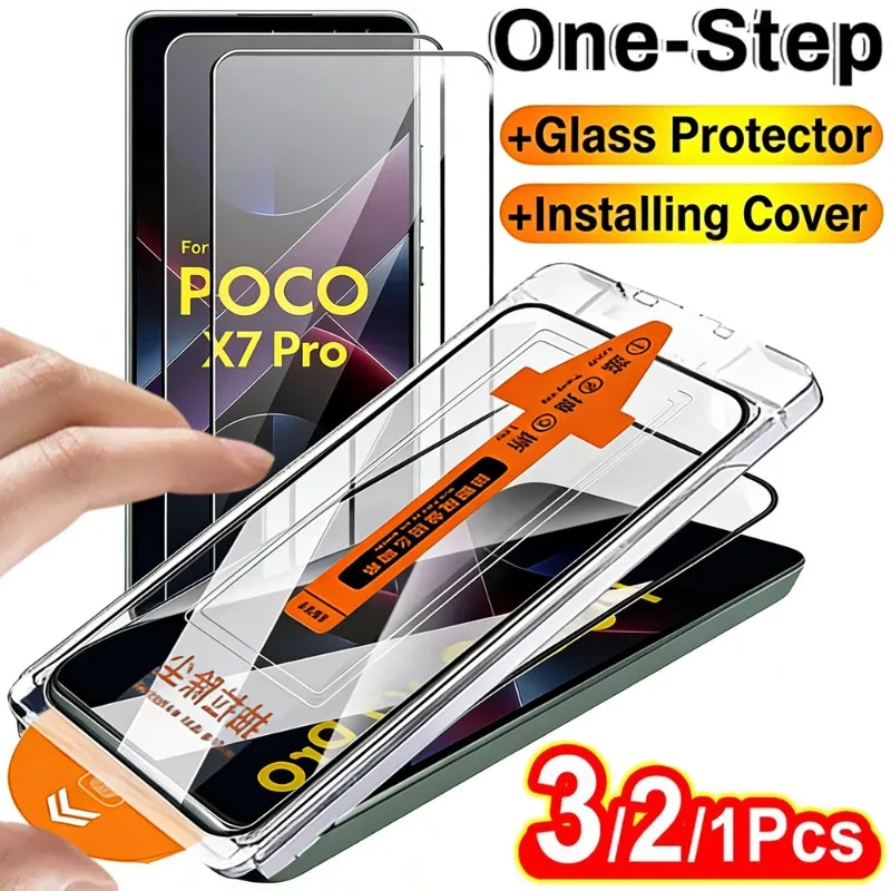

Dust Free Easy To Install Full Cover Tempered Glass for Xiaomi Mi Poco X7 Pro X7Pro 9H Hardness Screen Protectors HD Clear Film