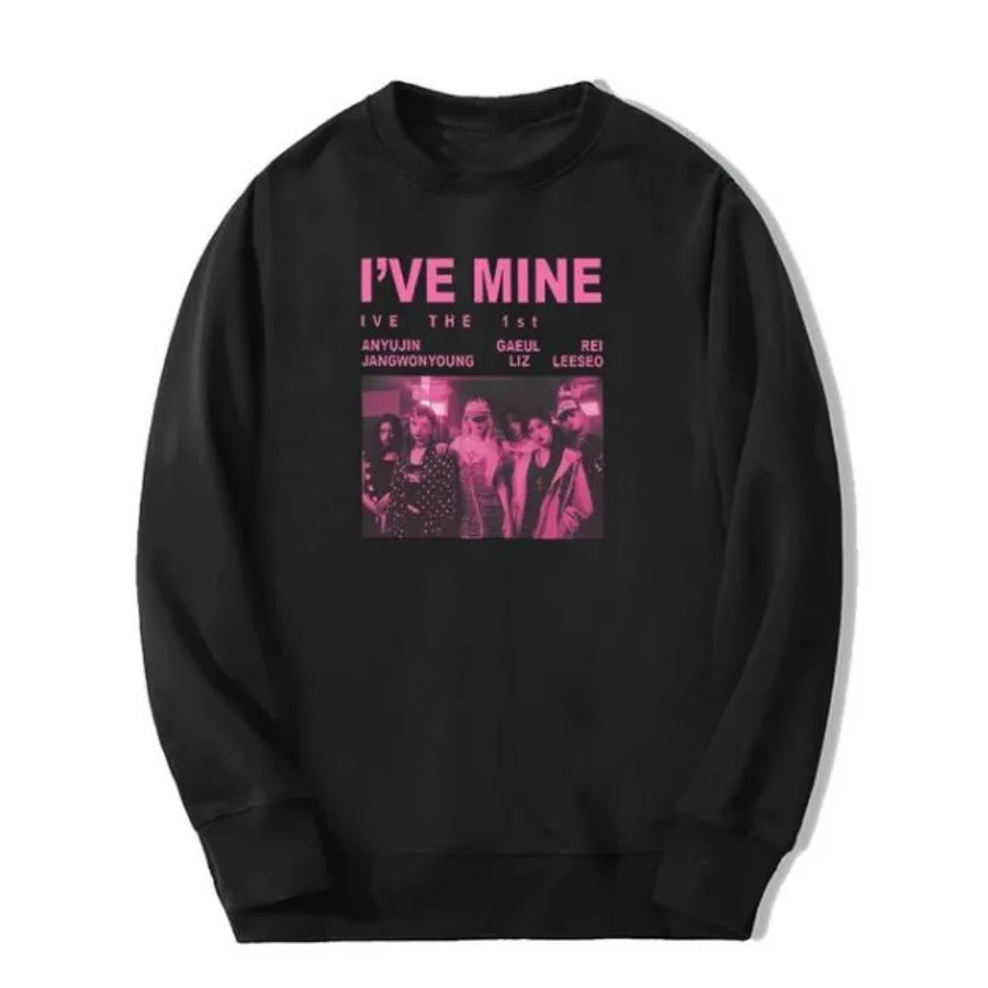 

KPOP I'VE MINE Album The 1st World Tour Crewneck Women/Men Hoodie Sweatshirt Yujin Gaeul Wonyoung Rei Leeseo IVE K-POP Clothes