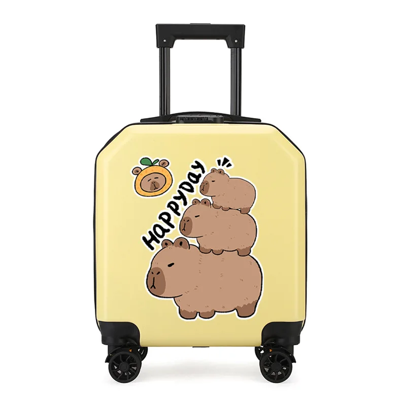 

Children's Carry-On Suitcase with 360-Deee Wheels Cartoon Capybara Design for Boys And Girls Travel Lage 8 Inches
