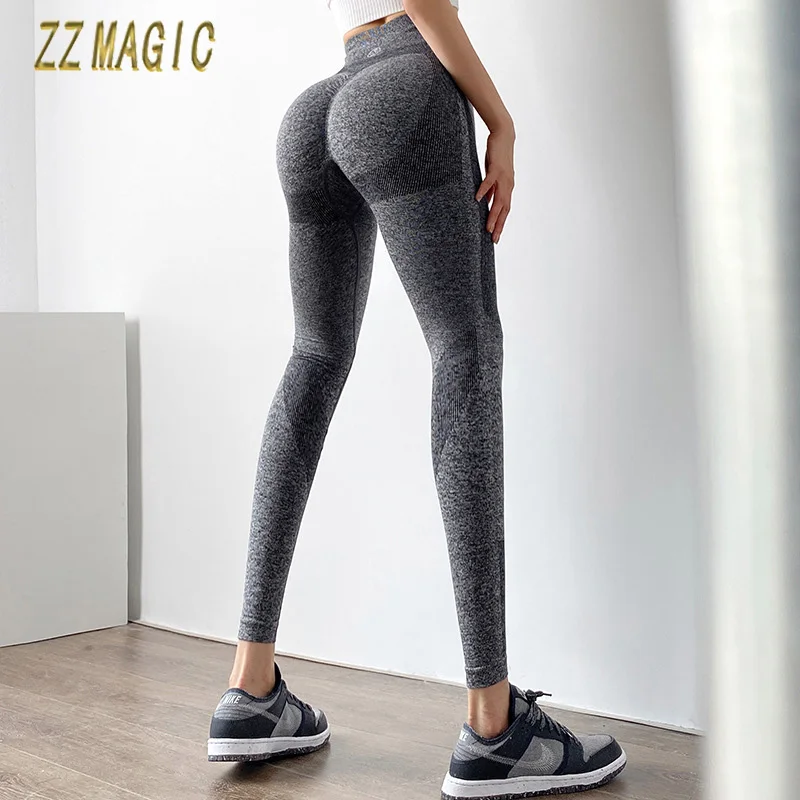 

Women Yoga Leggings Hips Lifting Gym Seamless Sport Pants High Waist Fitness Leggings Peach Butt Workout Running Pants