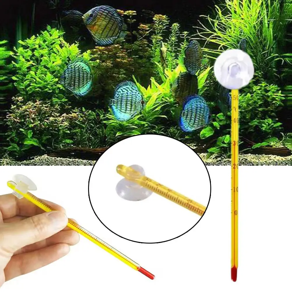 Aquarium-Thermometer Digitales Aquarium-Thermometer Fischbecken Mini-Saugnapf-Thermometer Sturzsicheres Glas-Thermometer