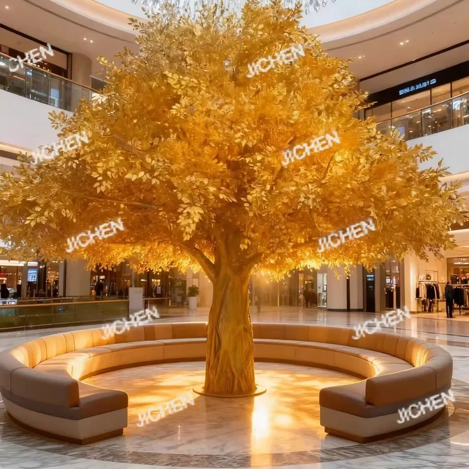 

HS Large fiberglass fiber reinforced plastic simulation tree Golden banyan tree New Year's cash tree Shopping mall Hotel lobby I