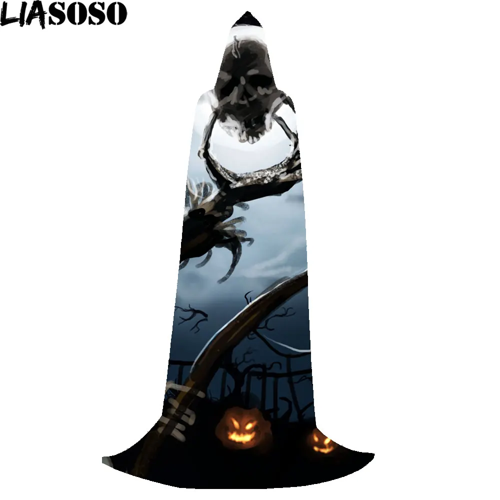 

LIASOSO Vampire Cloak Cape Stand-up Collar Cap Reversible for Horror Halloween Costume Pumpkin Themed Party Cosplay Men Women