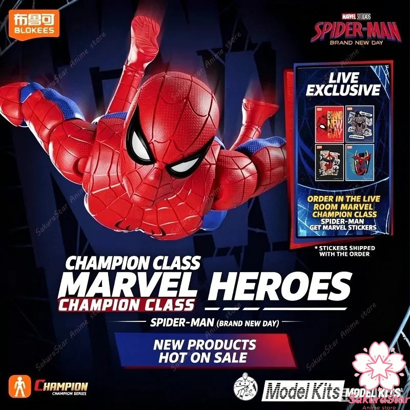 【in-stock】blokees-marvel-heroes-beyond-series-spider-man-new-dawn-assemble-block-figure-desktop-collectible-hobby-gift