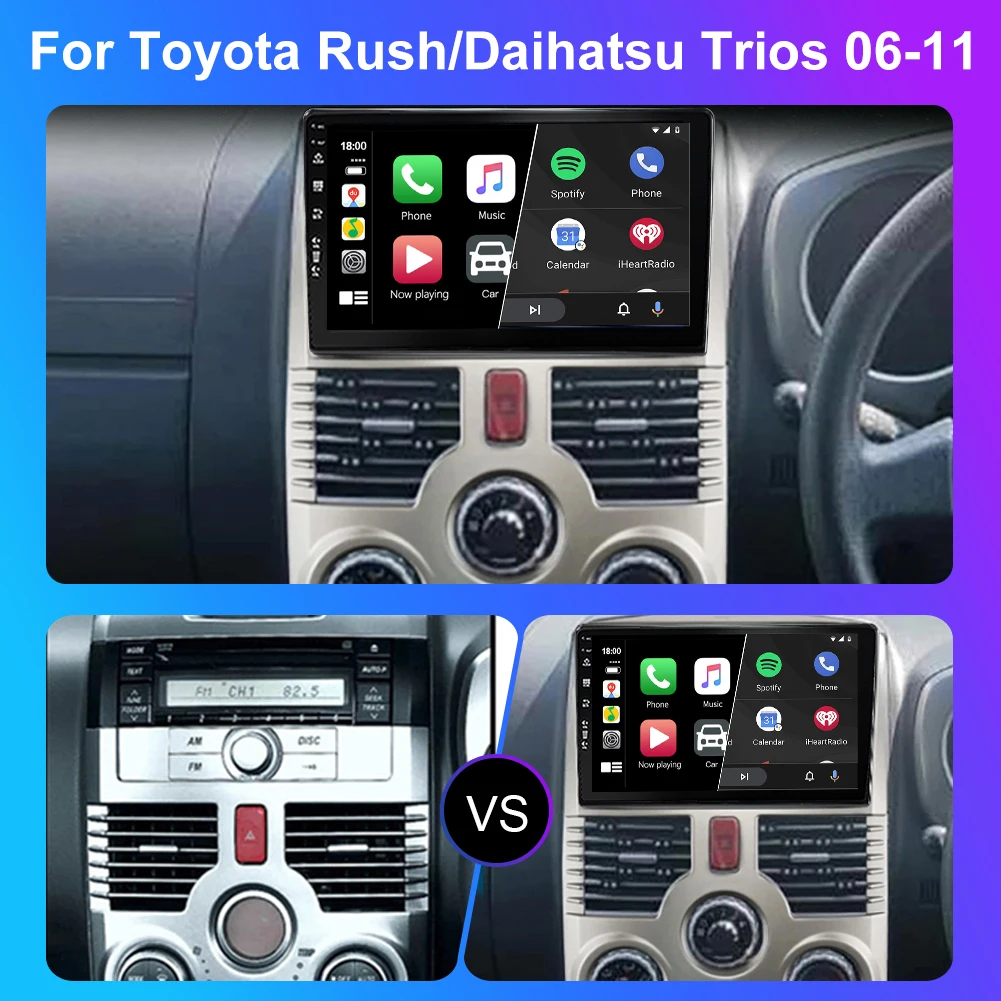 8+256GB Carplay Android 12 Radio Stereo For Toyota RUSH DAIHATSU TERIOS 2005 - 2011 Car Multimedia Player 2 DIN GPS Navigation