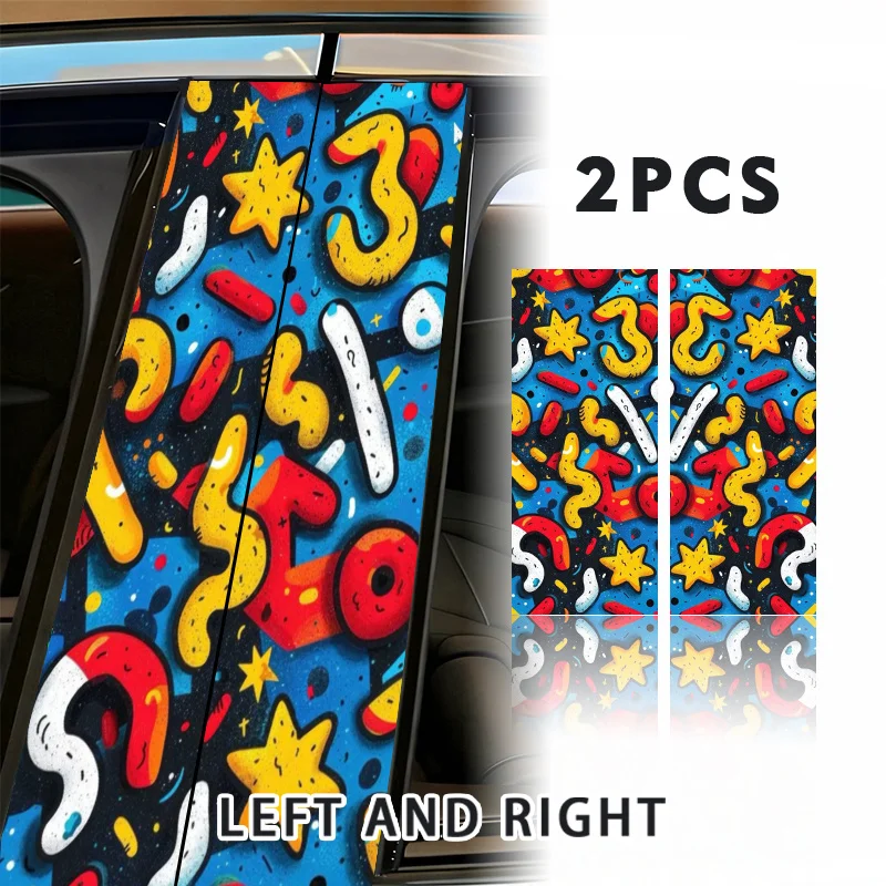 

Two items of different colors on the background, waterproof and self-adhesive car sticker, suitable for vehicle B-pillars