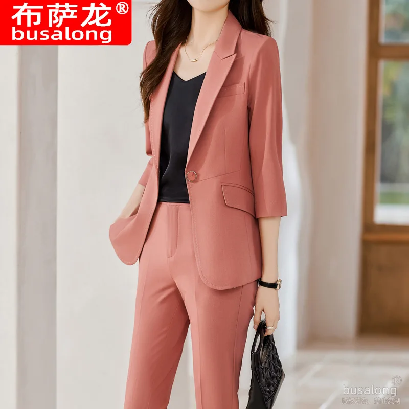 Purple Suit Women's Spring/Summer 2023 New Business Clothing Small Elegant Business Suit Coat Work Clothes Thin