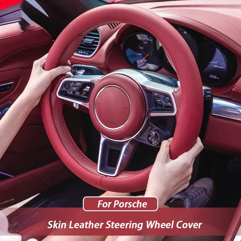 

Замшевый кожаный защитный чехол на руль автомобиля для Porsche Cayenne 92A 9YA Panamera Taycan 911 991 Boxster 981 Cayman