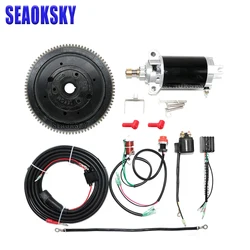 Electric Start Kit For YAMAH E40,Parsun Hidea HD40F Powertec Pioneer 2 Stroke Mikatsu M40 2 Stroke 40HP Starter Motor(New Style)