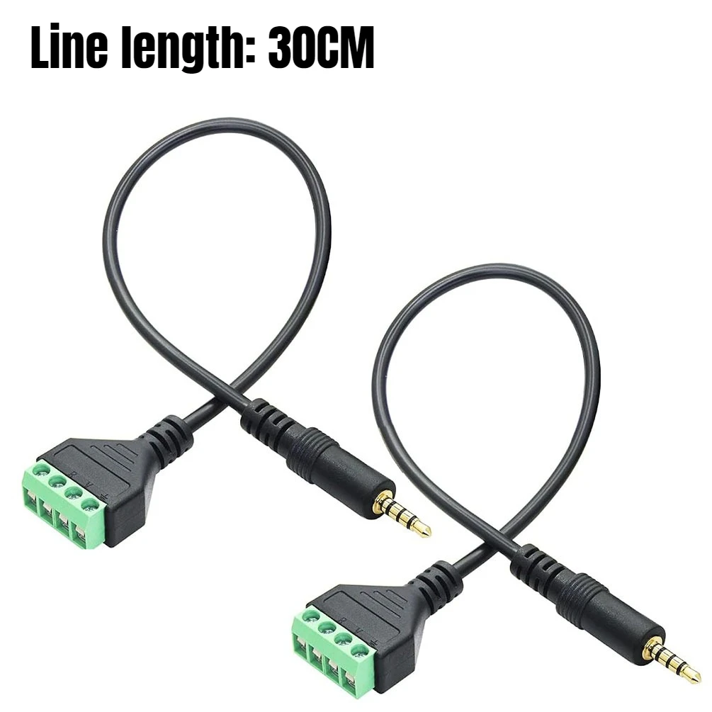 8PCS Gold Plated 3.5mm 4-Pole Headphone Plug with Mic Solderless Wiring Terminal Stereo Audio Headset Extension Cable Adapter