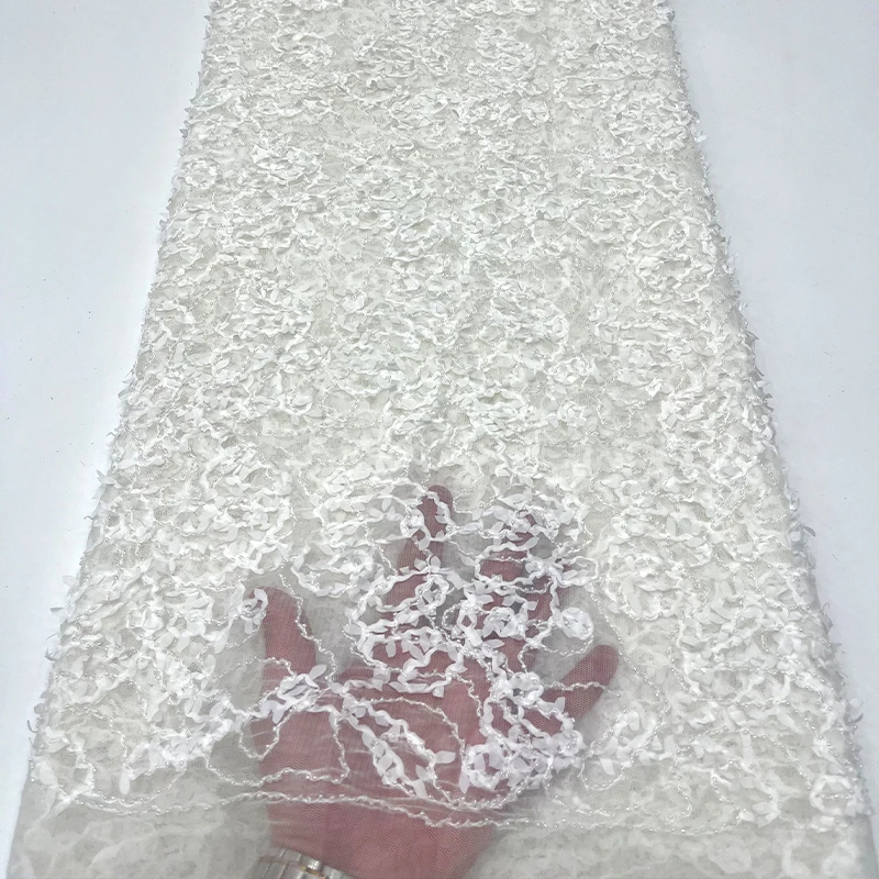 نسيج شبكي من الدانتيل الفرنسي الفاخر، فستان قماش دانتيل مطرز بنمط عشوائي مطرز بالترتر الأفريقي عالي الجودة