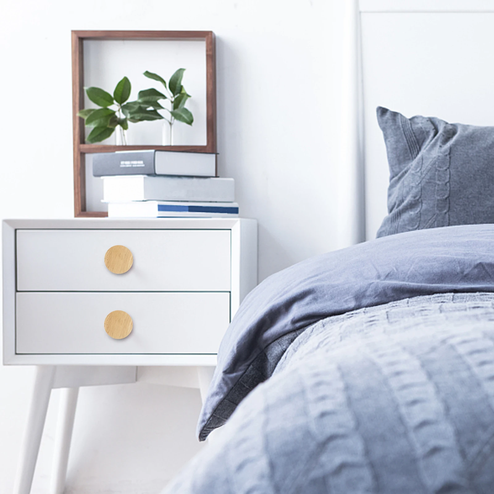 

4 Pcs Solid Wood Wardrobe Handle Kitchen Furniture Pulls Cabinet Handles Wooden Simple Elegant Knobs Drawer Versatile