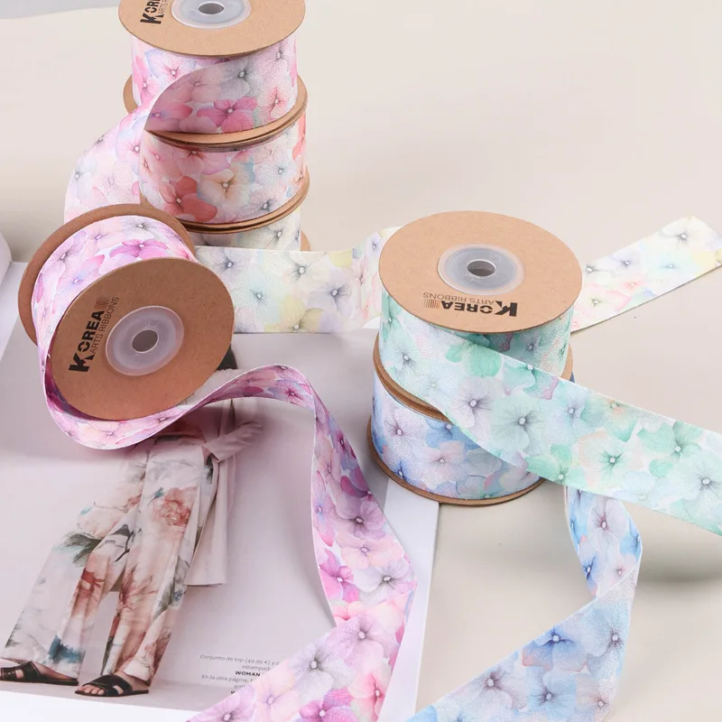 1 Meter Colorful Gradient Butterfly Hair Accessories DIY Gift Flowers Packaging Hat Bow Broken Flower Handwork Ribbon Lace Trim