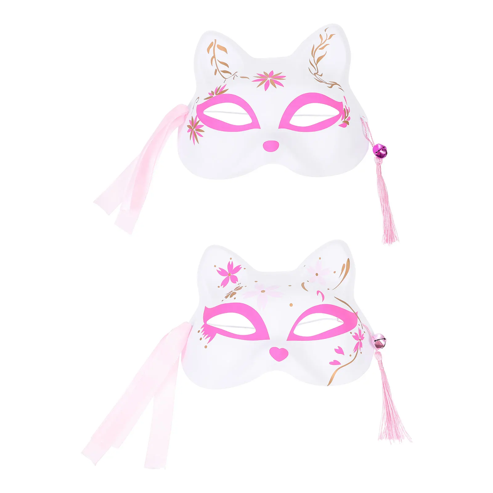 

2pcs Half Face Foxes Mask Costume Party Decor Masquerade Stage Performance Halloween Carnival Role Play Wedding Nightclub