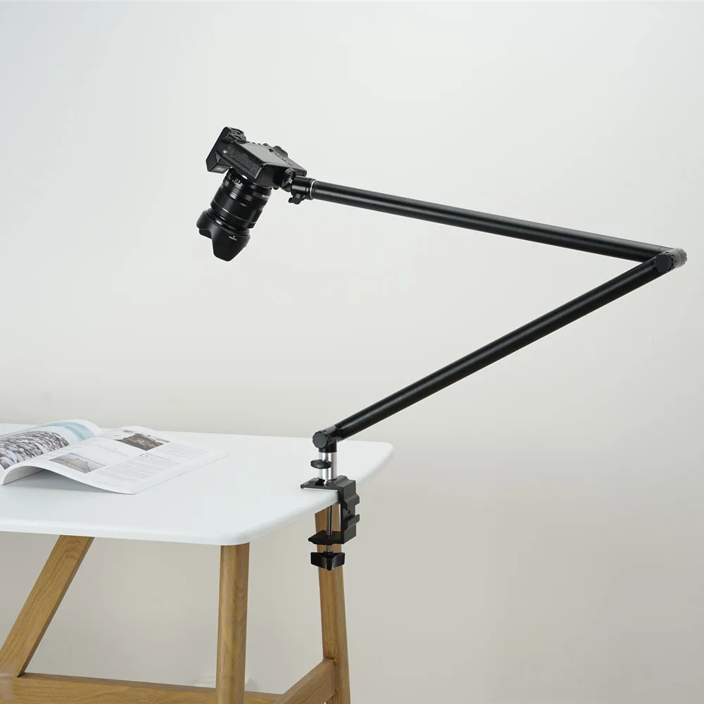 Wholesale Two-section Aluminum Stand 115cm 180 Adjustable 360 Rotating Mic Phone Holder Computer Hanger Stand