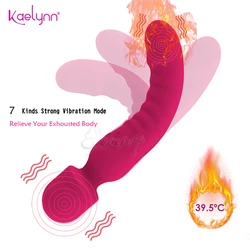 Heating Powerful Magic Wand Vibrator Oral USB Charging Clit Vibrators for Women Massager Adult Sex toys for Women Masturbator