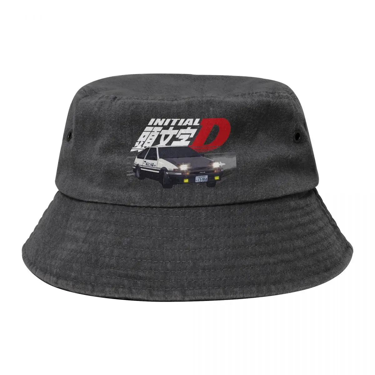 Trendy Initial D AE86 Sprinter Trueno Panda Car Cotton Bucket Hat For Men Women Fujiwara Tofu Washed Distressed Bob Hat