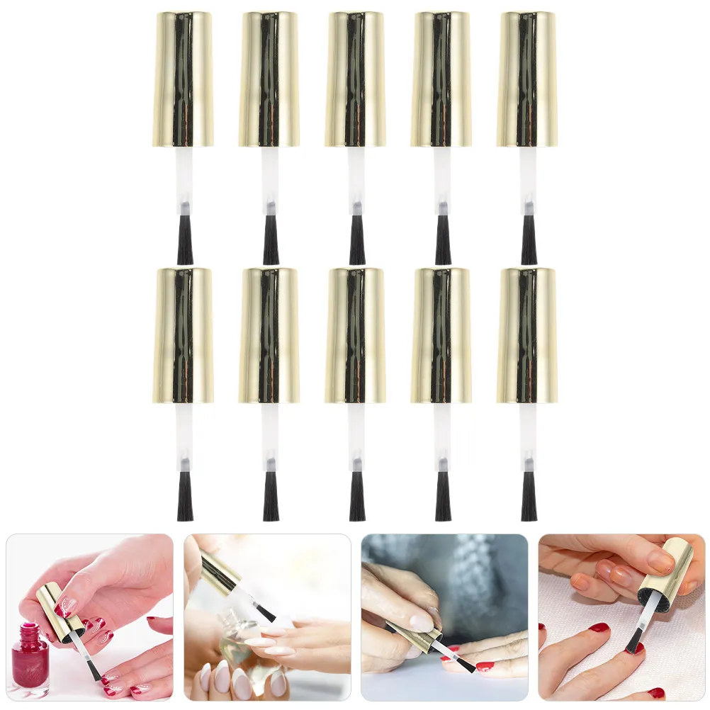

10Pcs Nail Polish Bottle Caps Replacement Brush Soft Bristles Portable for Gel Nail Polish Replacement Gel Bottle Caps