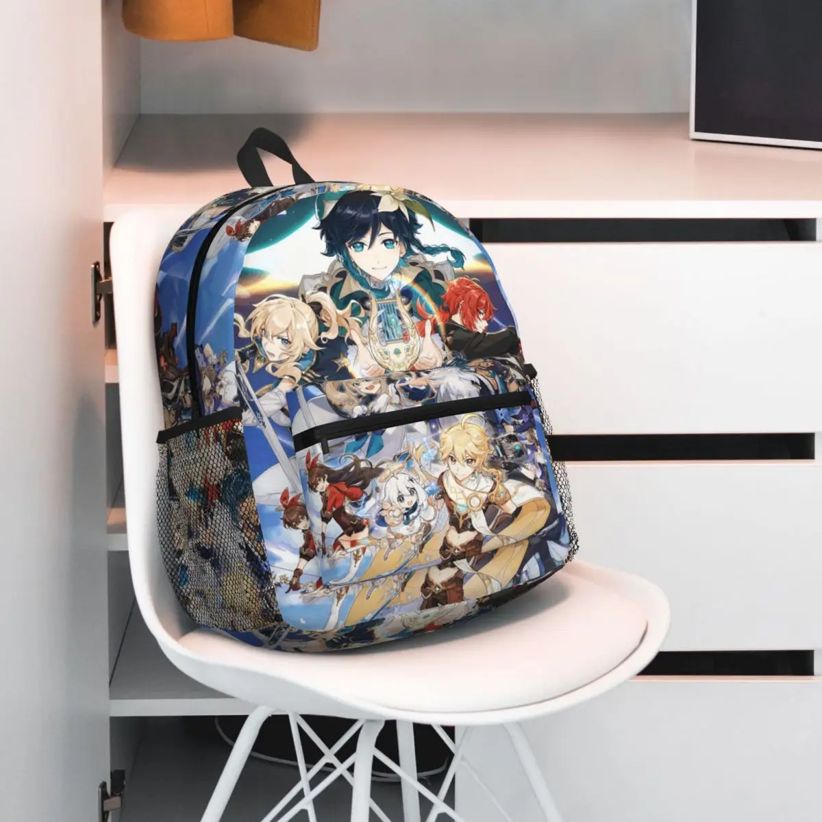 

Genshin Impact Anime Game Backpack Student BookBag Kids School Bag Computer Shoulder Bags for Men Women