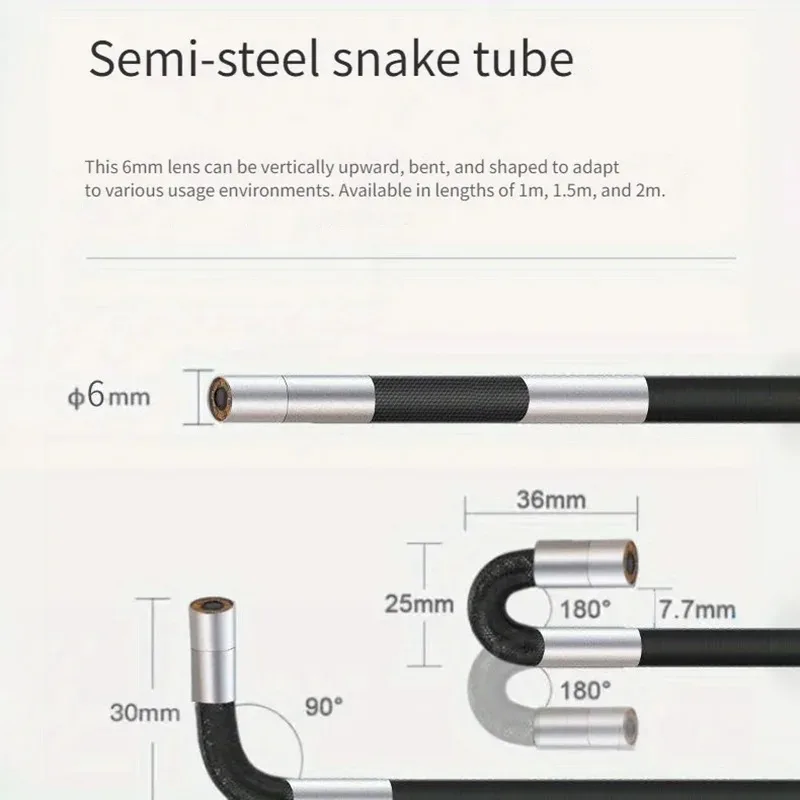 Endoscopic camera, Two-Way 360 ° Rotating Borescope,Endoscope with Light, 6mm Waterproof Probe, Endoscope with Android/iOS Phone