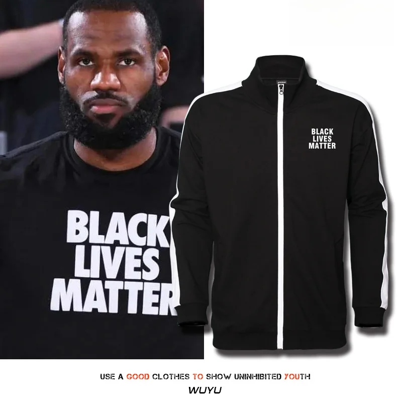 Kardigan z kapturem James Strike BLA LIVES MATTER, modny młodzieżowy wzór geometryczny, mieszanka bawełny i poliestru, jesienna moda.