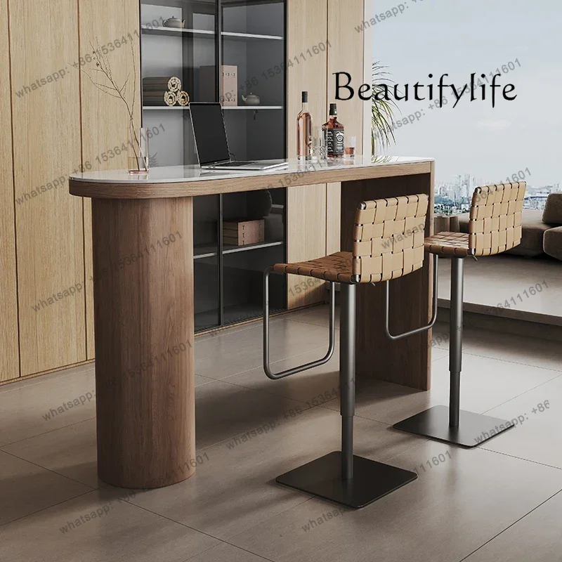 خمر الجوز بار الشمال المنزل خشب متين طاولة بار مكتب غرفة المعيشة روك بلاطة بار #2