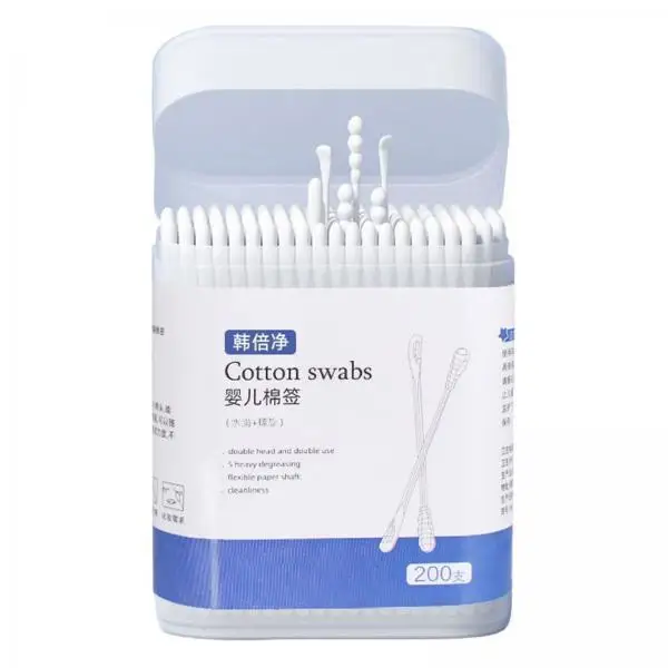 Double Tipped Cotton Swabs Paper Sticks Lint Free Buds for Nasal Ear Eye Cleaning and Disposable Face Towels