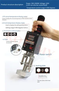 Mesin Bronzing Stamping Foil Panas Genggam Pegangan Kayu Kulit Mesin Cetak Embossing Merek Stamper Tekan Panas 12 mesin foil penjualan terbaik - №