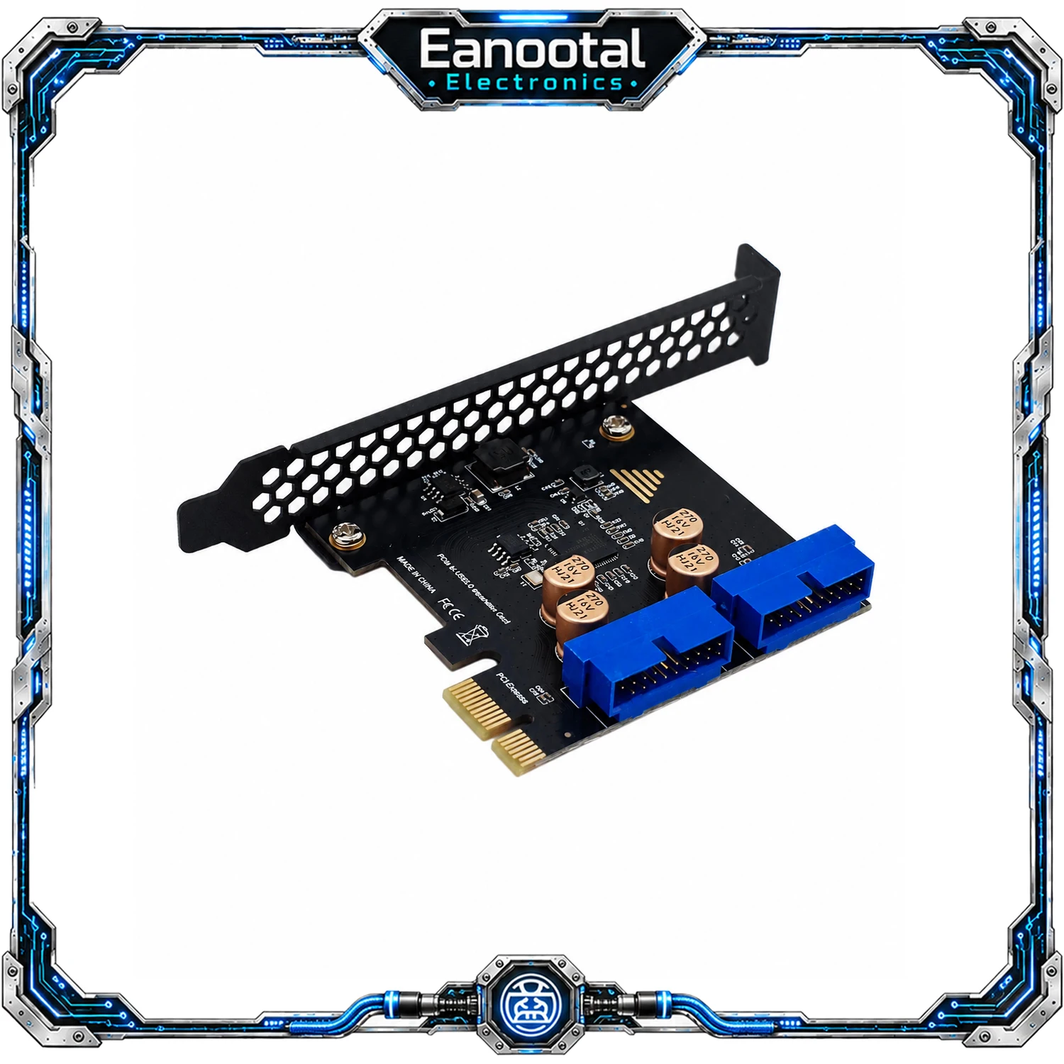 PCI Express to Dual 19Pin USB 3.0 Internal Card, 5Gbps High Speed Front Panel Motherboard Header Adapter with PCIe Bus Power