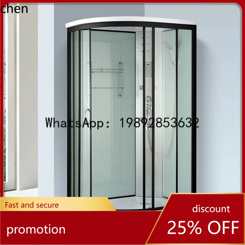 Integrated Shower Room Bathroom Household All-in-One Glass Dry Wet Separation Bath Toilet Partition Magic