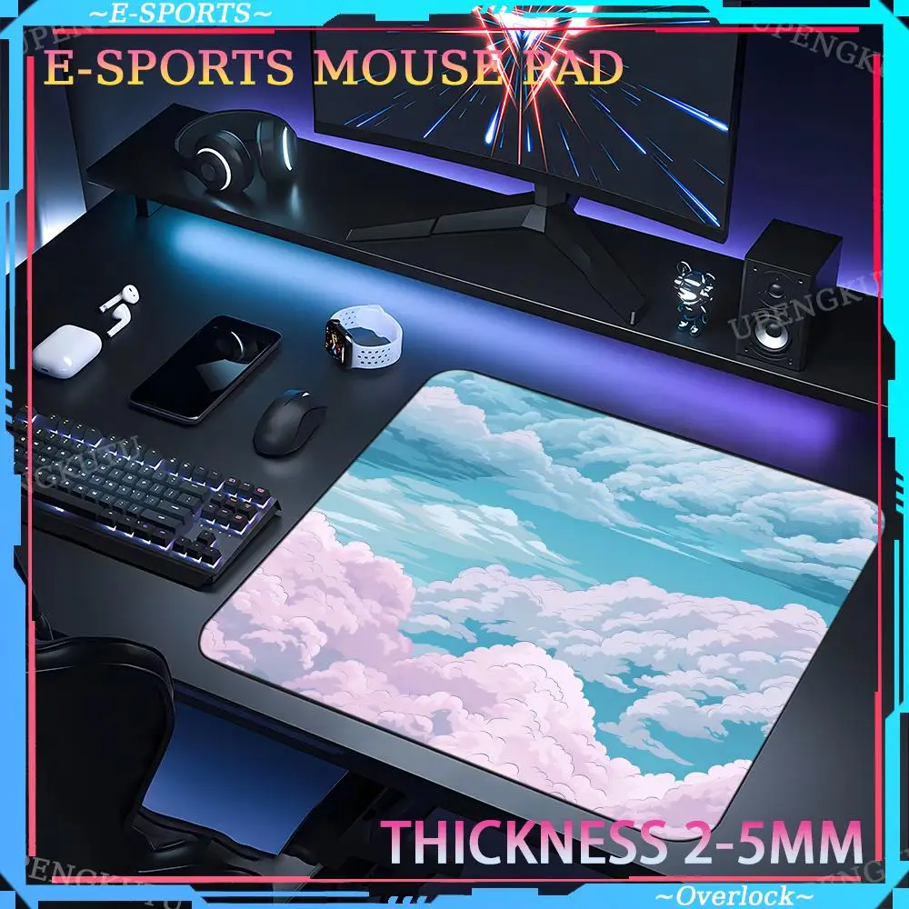 Colorful auspicious clouds office accessories e-sports game small mousepad XS non-slip pad e-sports game pad computer mouse pad