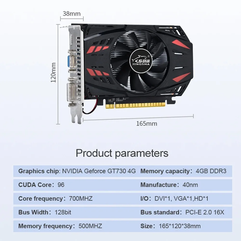 Imagem -02 - Placa Gráfica Nvidia para Computador Desktop Gt730 4gb 64bit Ddr3 Hdmi Vga Dvi Port Pcie X16 2.0 Gpu