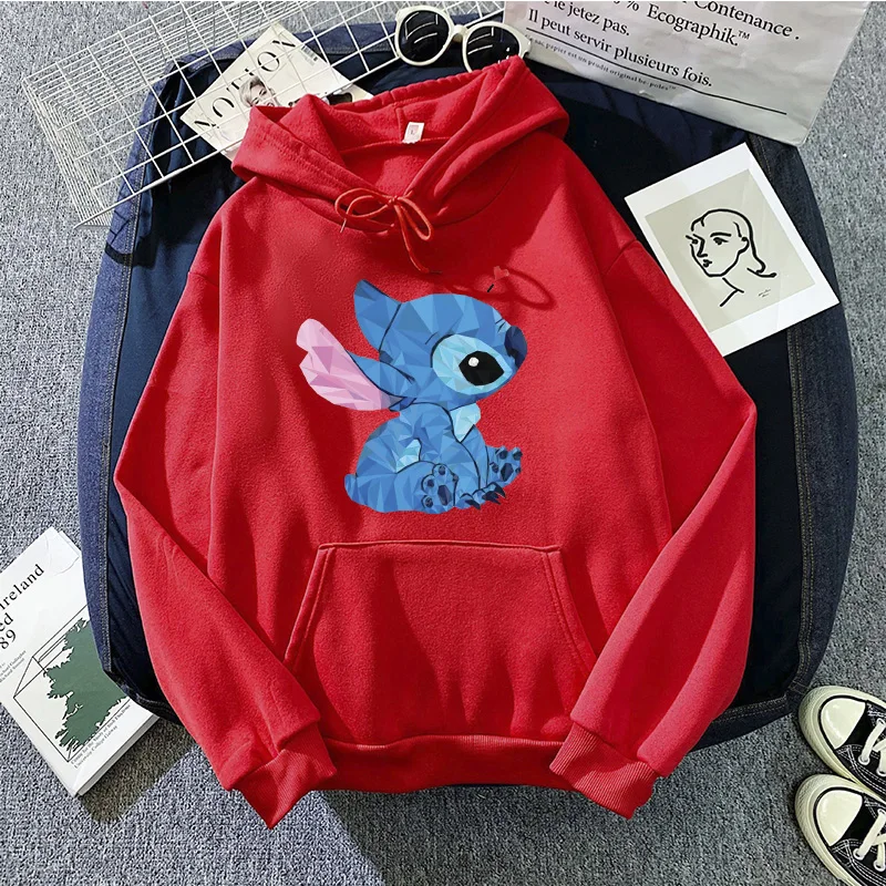 Hoodies Kawaii Christmas girls Kawaii Lilo Stitch Funny Hoodie Women Stitch Cute Manga Sweatshirts Y2k Streetwear Female Hoody