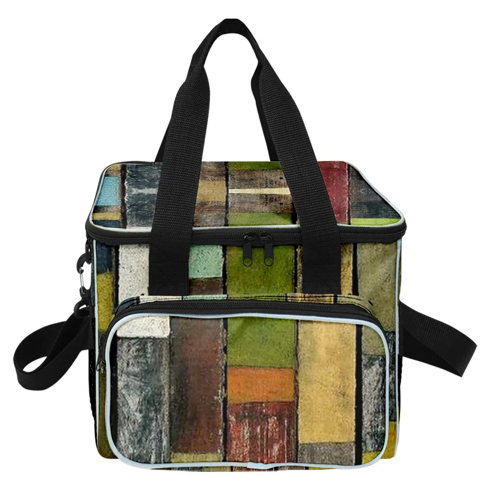 

Популярная новинка в стиле хип-хоп, сращивание узоров, большая сумка через плечо с 3D принтом, сумка для обеда, термоизоляция, сумки для еды, мешки со льдом