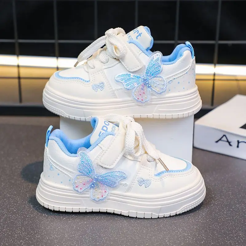 Waterproof Leather Low Top Sneakers for Girls Spring Autumn Kids Sports Shoes with Fashion Design School Casual Skate Shoes