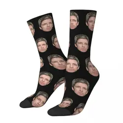 Hip-hop Noel Gallagher Grey Hair Basketball Socks Polyester Long Socks for Women Men Non-slip