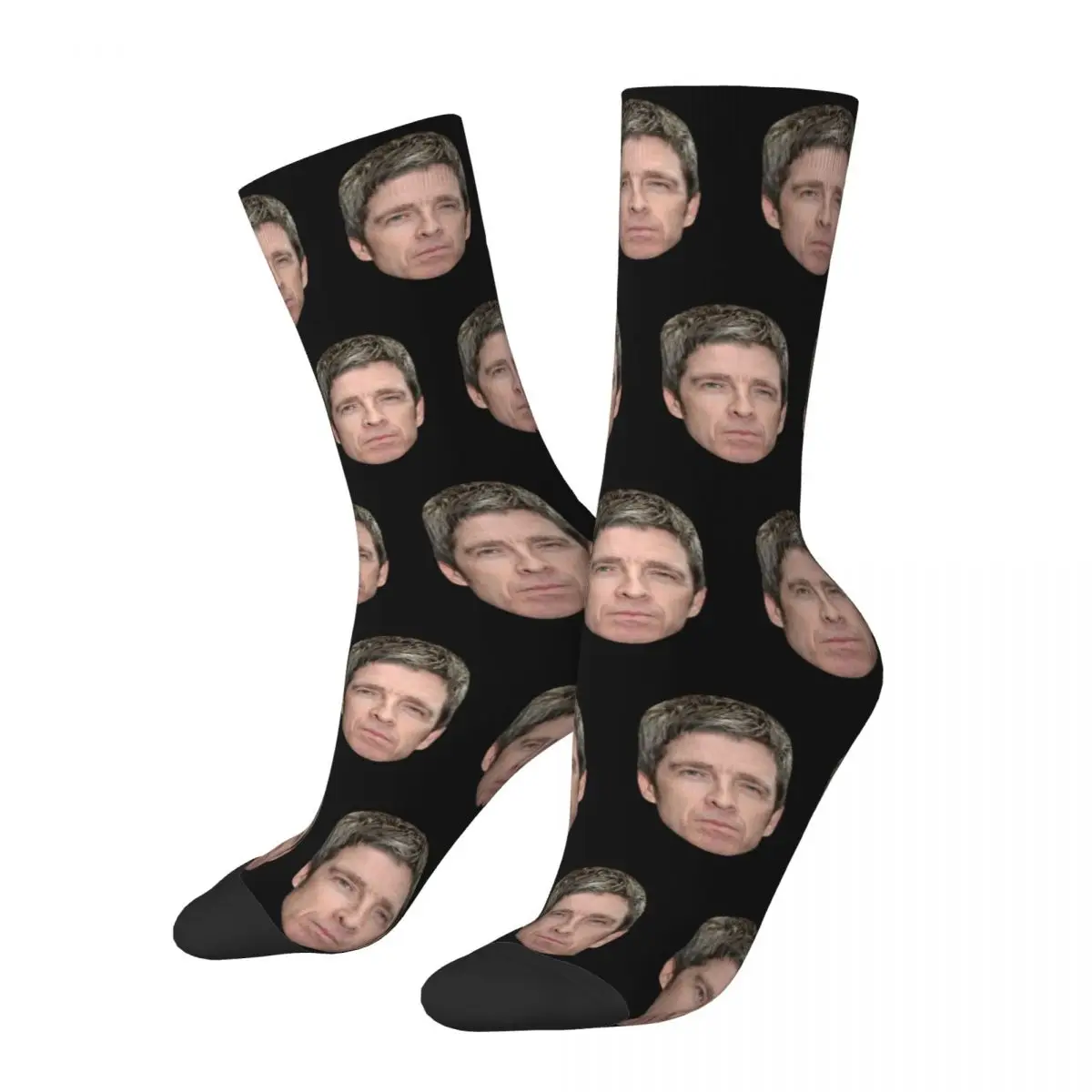 Hip-hop Noel Gallagher Grey Hair Basketball Socks Polyester Long Socks for Women Men Non-slip