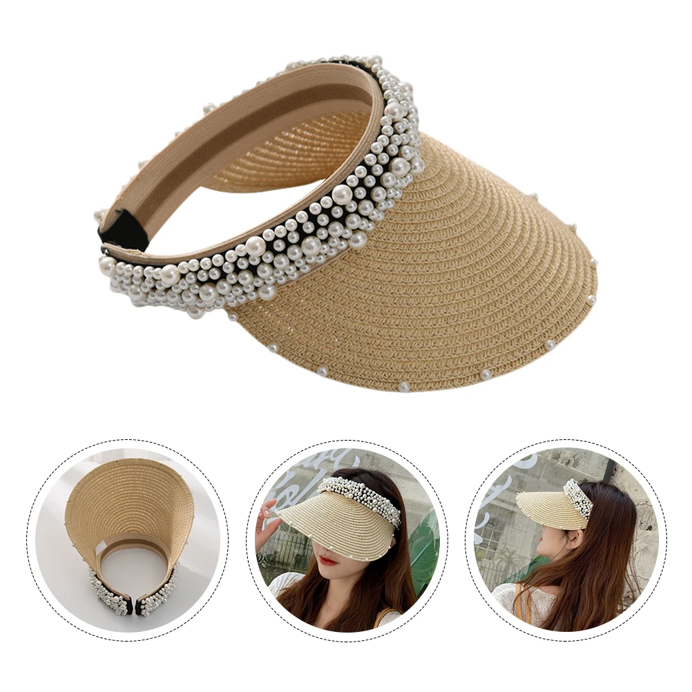 

Straw Hat Women Beach Sun Protection Lightweight Comfortable Summer Fishing Hat Gauze Net Foldable Travel Vacation Gift
