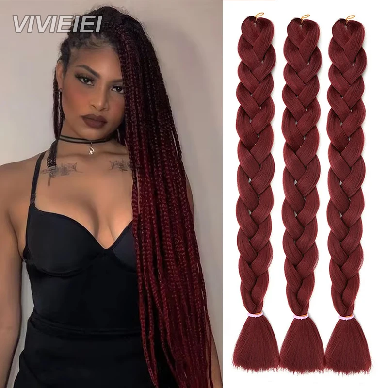 Super Long 41 Inch Hair Synthetic Jumbo Braiding Hair Extension Heat Resistant Fiber African Ombre Jumbo Braid Hair Women