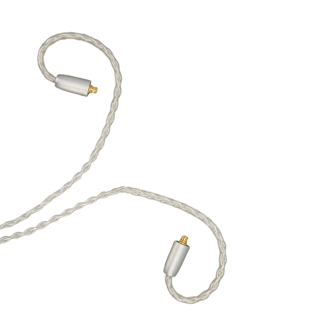 8 Stranded Braiding MMCX To 3.5mm Sound Cable Silver Plated Copper Headphone Cable for SE215 SE315 SE425 SE535 SE846/UE900