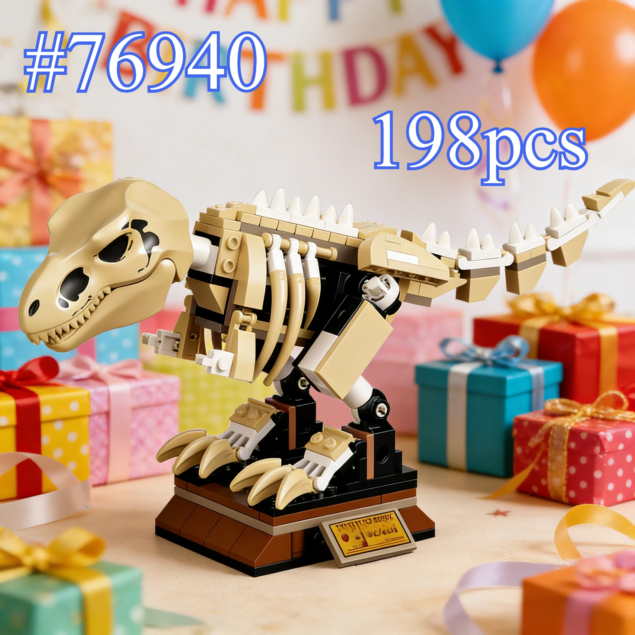 Fun Tyrannosaurus Rex Model 76940 Building Blocks Sets Suitable for Christmas Gifts Compatible with Legoed Particles，198pcs.
