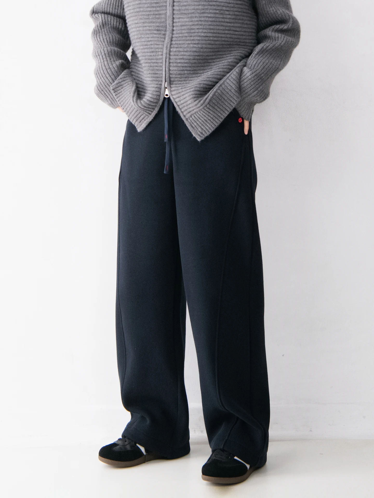 

Thiened Fce Cotton Stretchable Comfortable Skin-friendly Casual Pants Women's Ankle Dstring Versatile Drapey Straight...