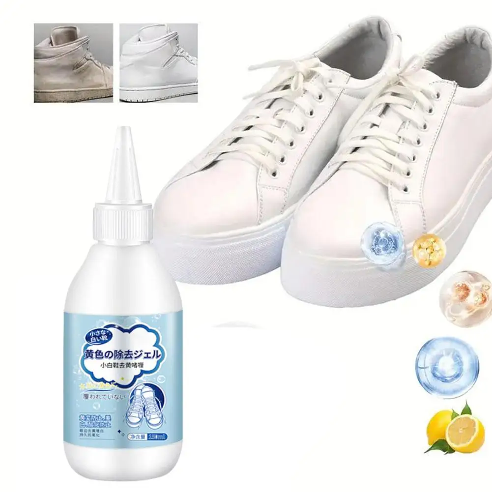 Limpiador de zapatos blanco de 150ml, limpieza, blanqueamiento, reacondicionamiento, oxidación, agentes amarillentos, suministros de manchas, eliminación de manchas para el hogar M7y4