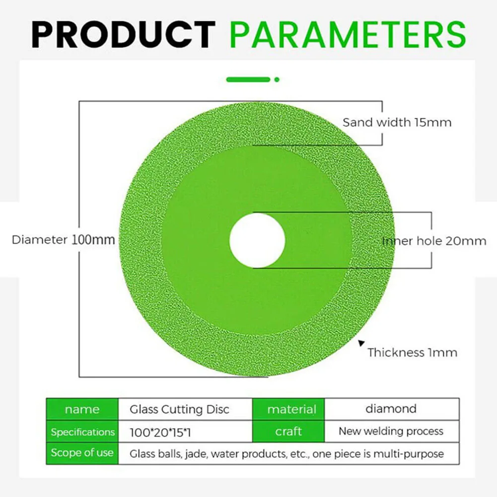2pcs Cutting Disc Grinding Wheel Marble Saw Blade 100*20mm For Glass Ceramic Tile Jade Polishing Electric Angle Grinder Tool