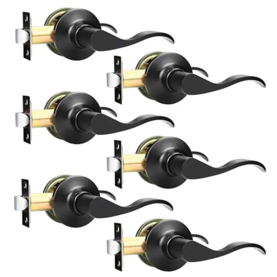 

Pack Handle Matte Black, Stainless Steel Closet Door Handles Keyless Reversible Door Levers