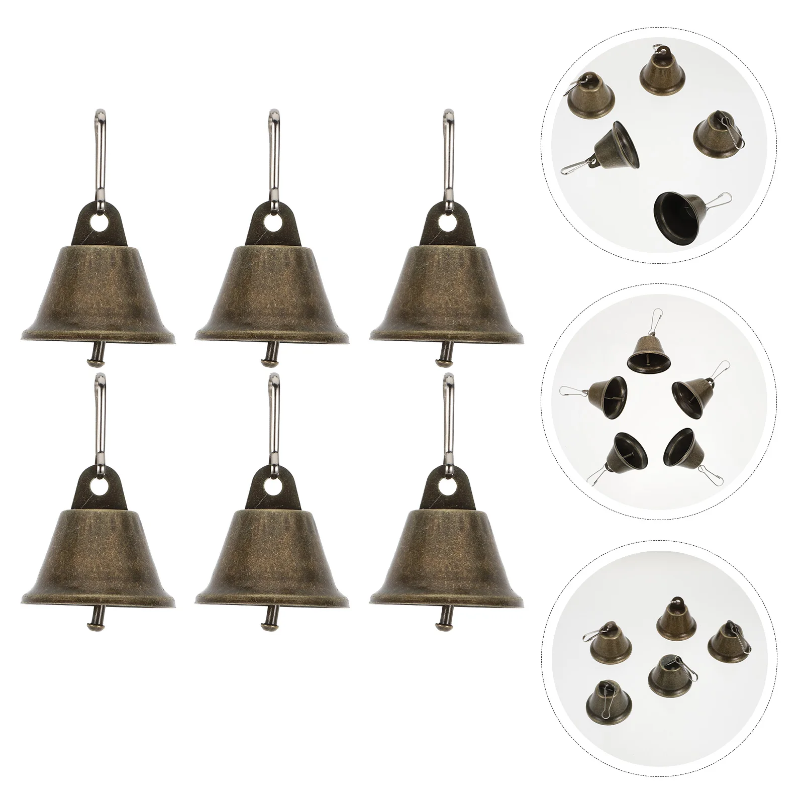 Campana de bocina de bronce de 26mm con doble apertura en forma de campana, accesorios colgantes para decoración navideña, estilo colgante, 25 uds.