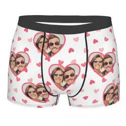 Cuecas boxer de rosto personalizadas masculinas para marido, roupa interior personalizada, shorts macios, presente de aniversário para ele, namorado