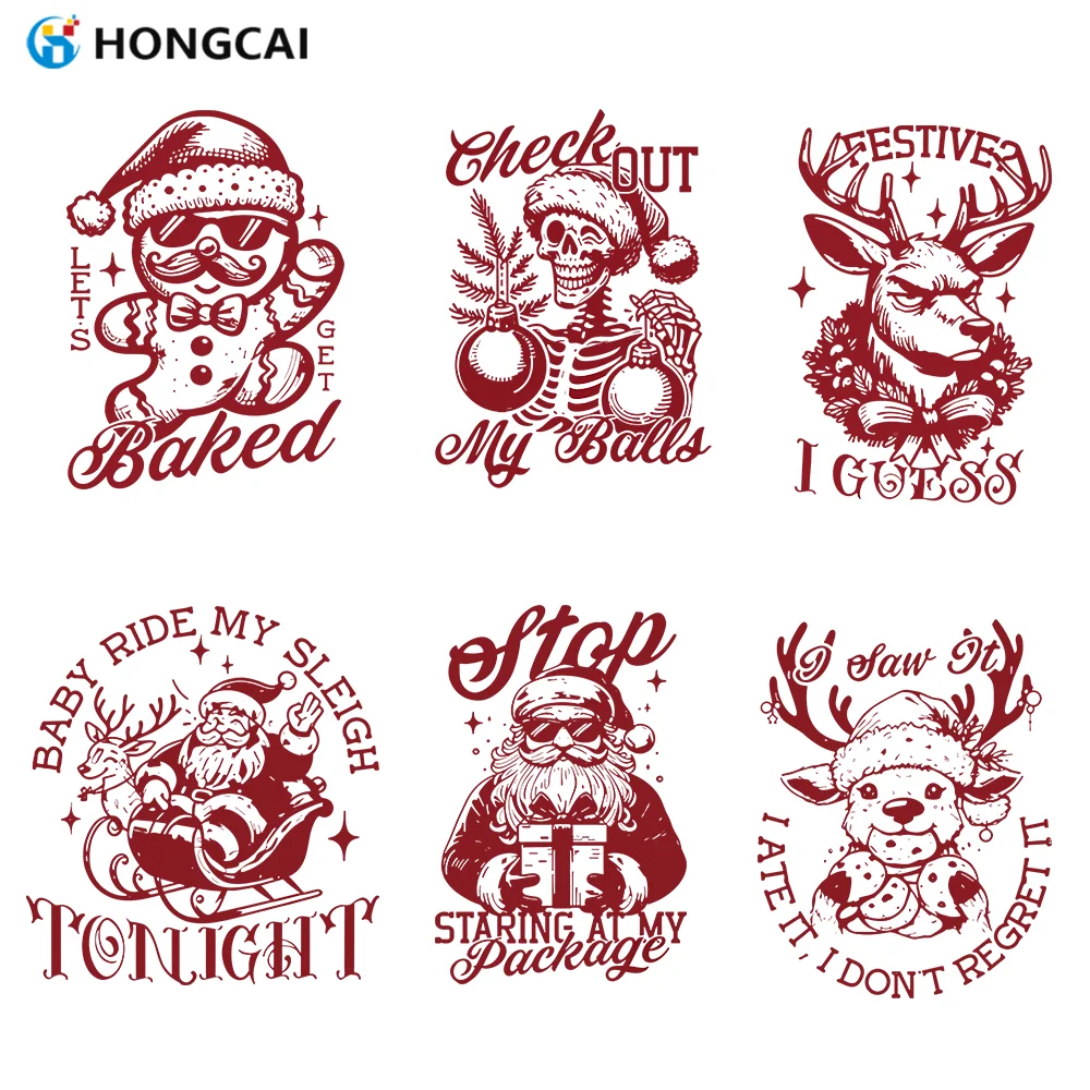 مجموعة شارات نقل غير تقليدية ذات طابع عيد الميلاد مكونة من 6 قطع مثالية لتزيين القمصان والهوديس وحقائب اليد والمزيد